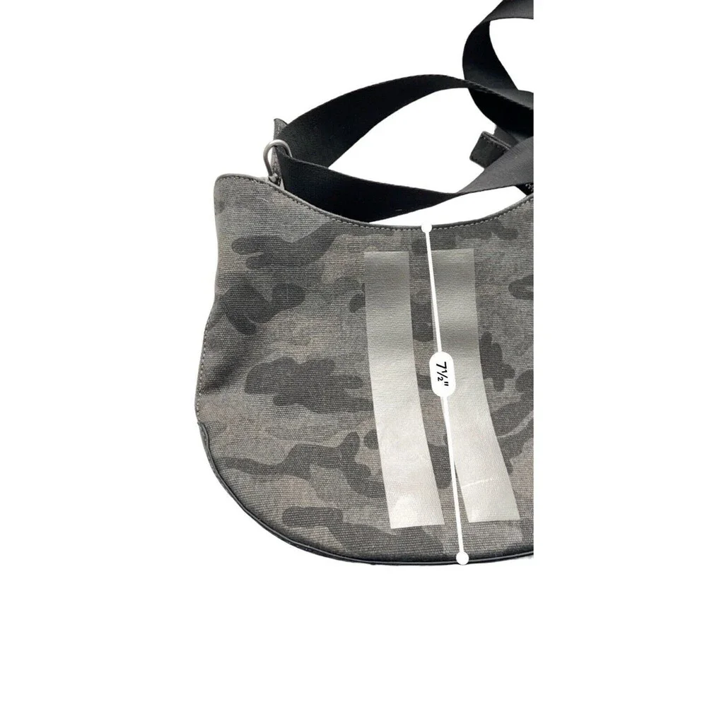 Quilted Koala Kanvas Mini‎ City Bag Gray Camo Canvas Crossbody Bag Guitar Strap